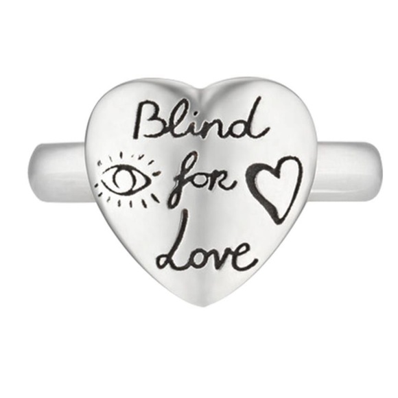 Gucci Silver 'Blind For Love' Heart Ring NWT 6.75 - Picture 8 of 8
